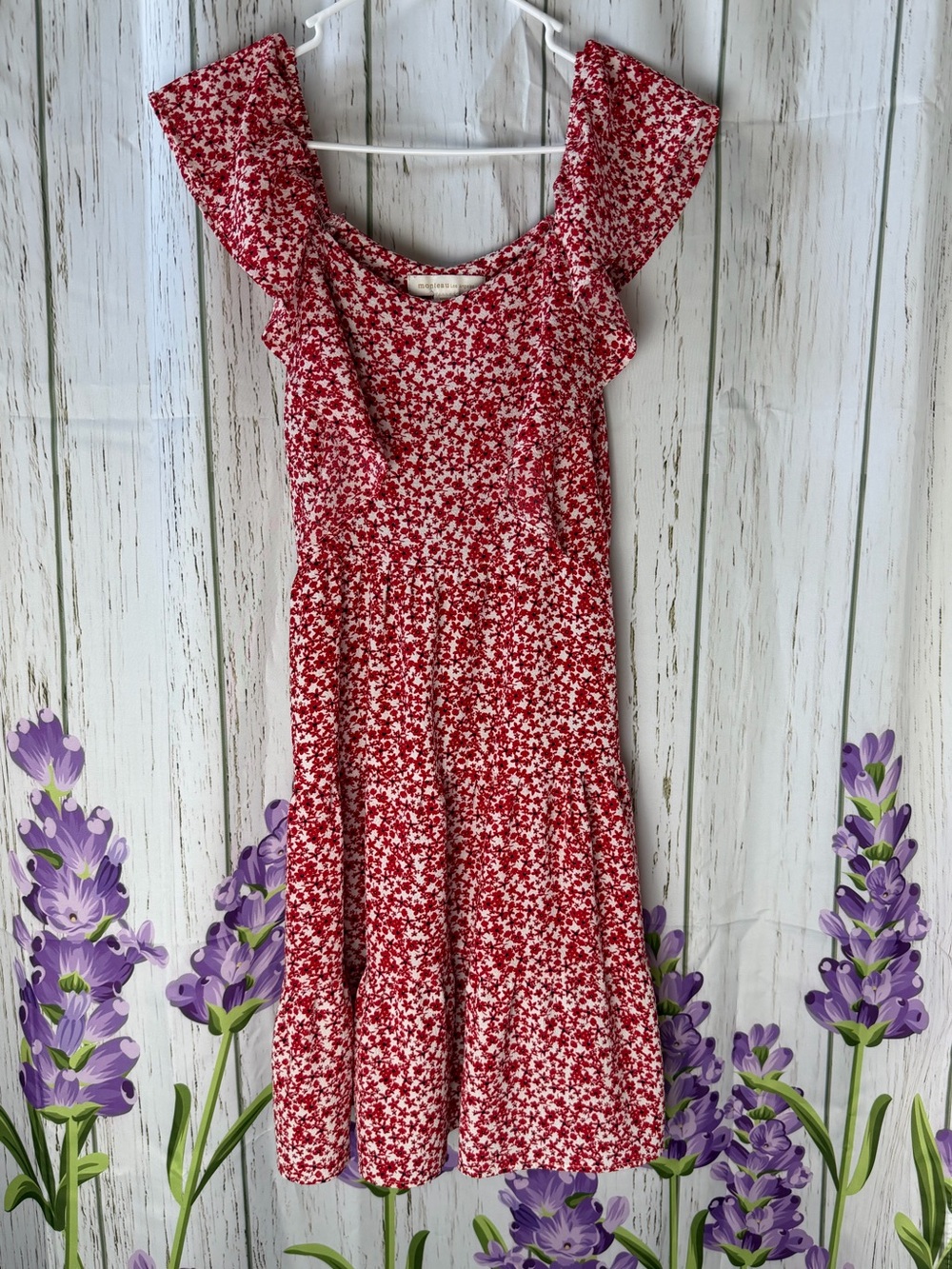Monteau Red and Navy Floral Dress